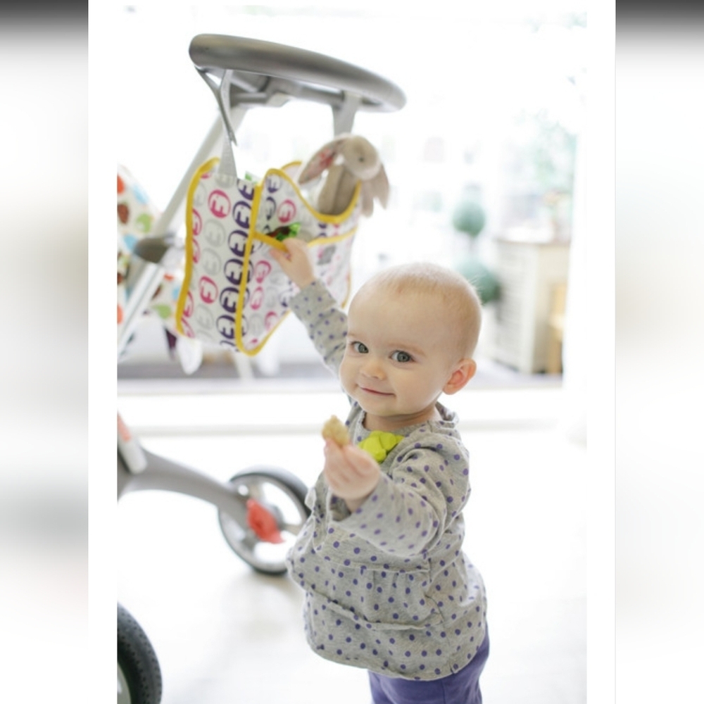 Baby Elephant Ears Stroller Organizer Bag – Pink & Purple Elephant Print - Picture 5 of 5